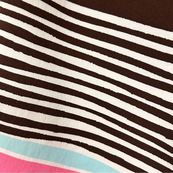 Trina Turk Colorful Retro Striped cotton / spandex  Side zipper, Mini Skirt , 2 - Picture 4 of 8